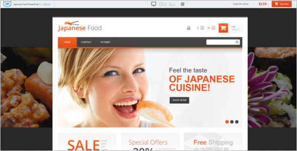 Japanese Food PrestaShop Theme