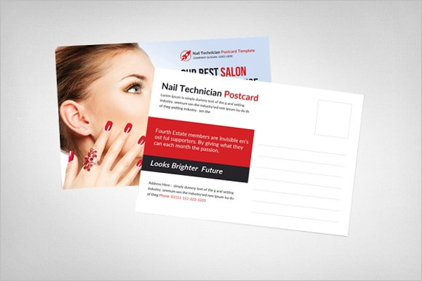 Nail Beauty Salon Postcard Template