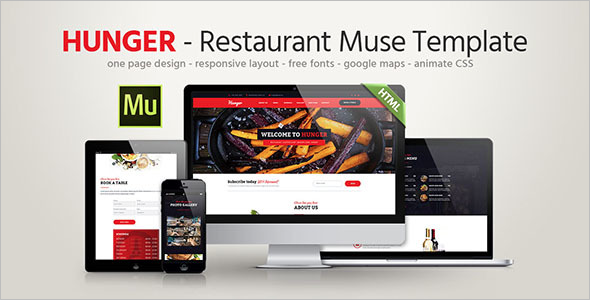 One Page Restaurant Landing Page Template