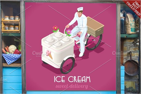 Realistic Icecream Post Card Template