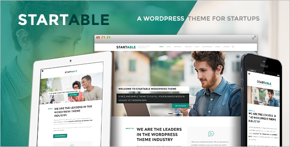 Responsive WordPress Theme for Startups