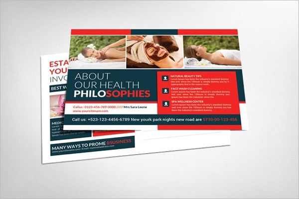 Spa Beauty Center Post Card Template