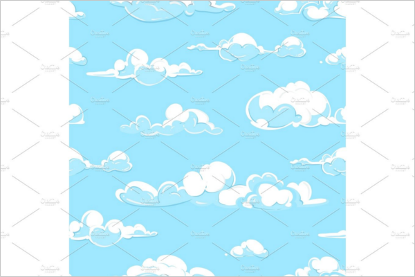 Vector Clouds Weather Seamless Pattern