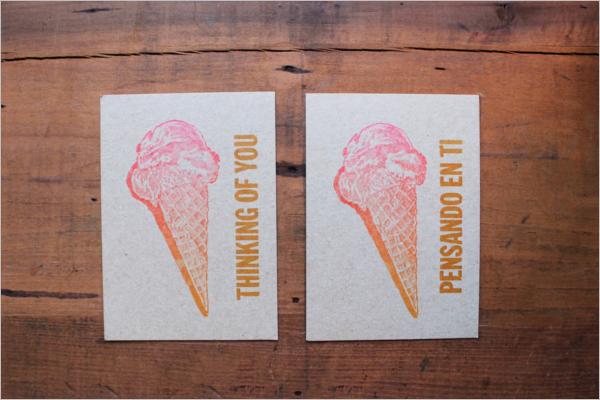 Vintage Ice cream Post card template