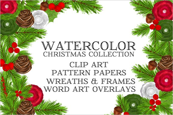 Watercolor Christmas Collection Template