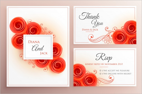 Wedding Invitation Roses Set