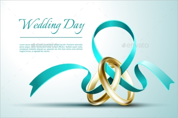 Wedding Rings Invitation Card Vector