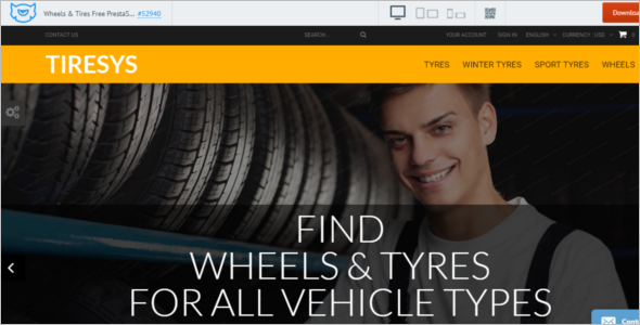 Wheels & Tires Free PrestaShop Theme