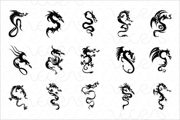 Black Dragons Tattoo Design