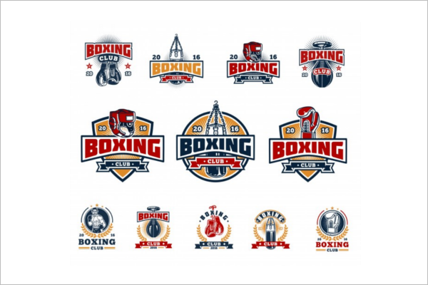 Boxing Badges Vector Template