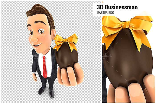 Businessman Holding Easter Design