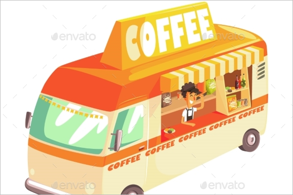 Coffee Truck Illustration Vector