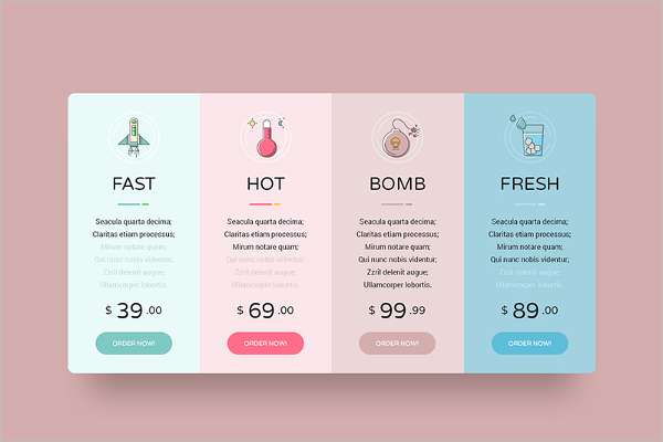 Creative Funny Pricing Table