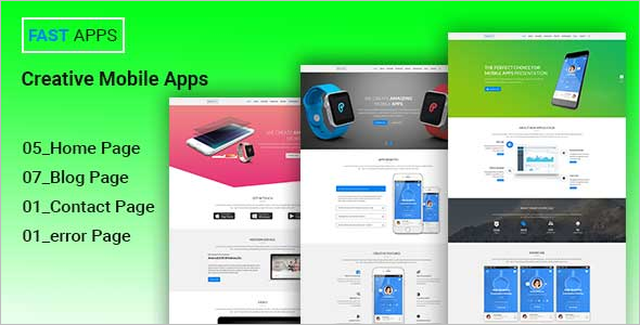 Creative Mobile Apps PSD Template