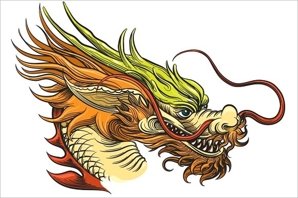 Dragon Face Tattoo Design