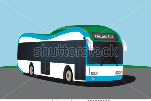 Electric Bus Illustration Vector