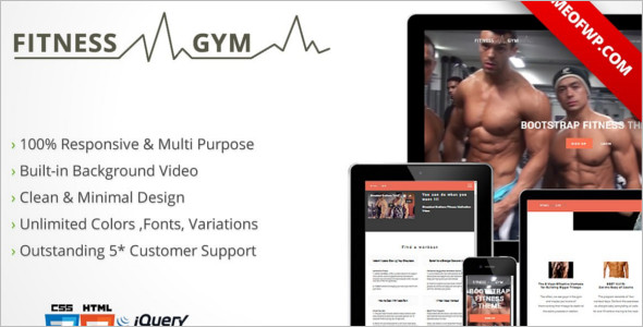 Fitness Bootstrap HTML 5 Template