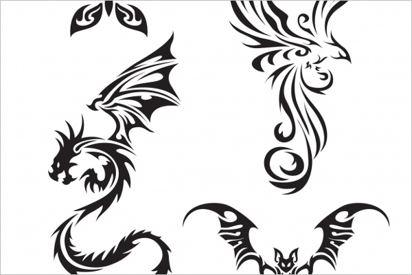 Free vector Tattoo Dragon Design