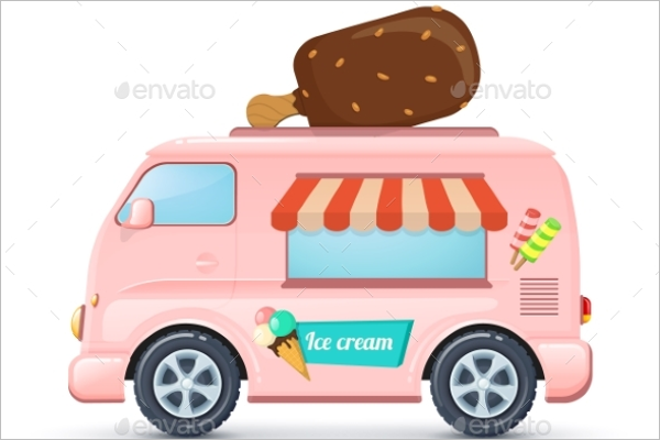 Ice Cream Van Illustration Vector