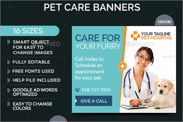 Minimal Pet Care Banner Design