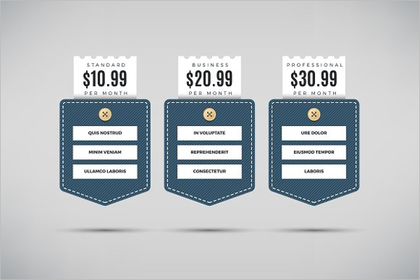 Pricing Table Abstract Template
