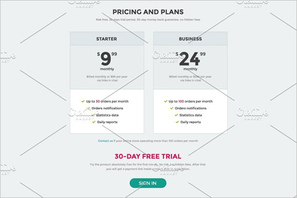 Pricing Table Illustration Template