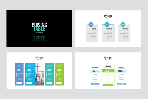 Pricing Table Presentation Template