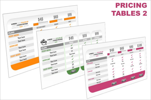 Pricing Table Template HTML