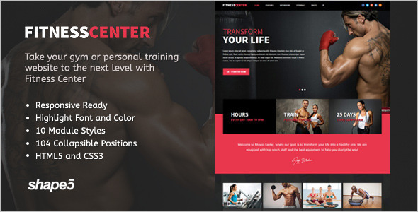 Reponsive Fitness HTML5 Template