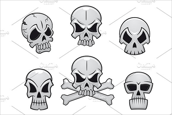 Set of Skull Tattoo Design