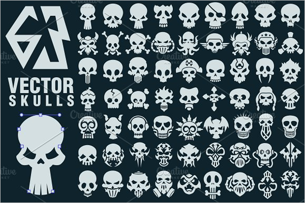 Skull Collection Tattoo Design