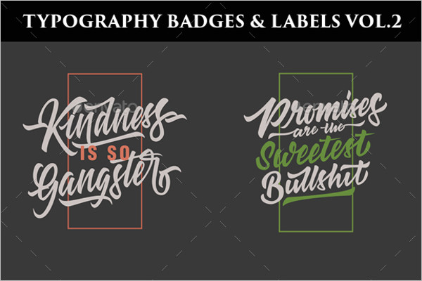 Typography Badge Label Template