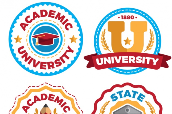 University Graduation Badges Design