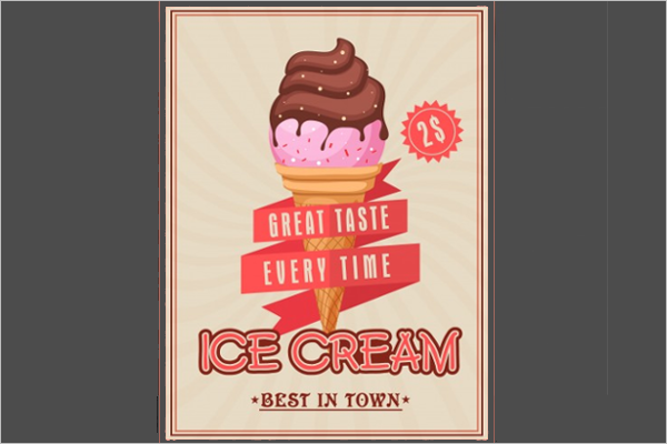 Vintage Ice Cream Banner Design