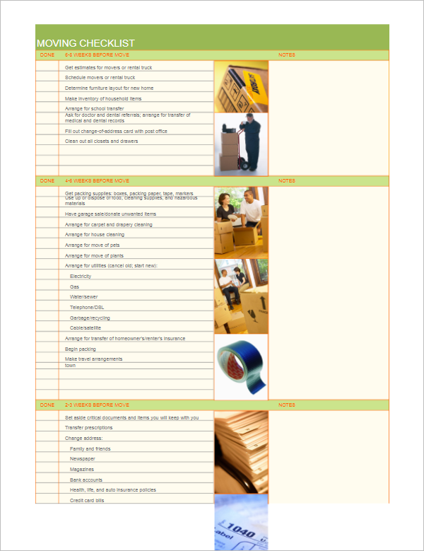 6 Moving Packing List Template