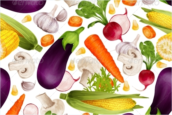 Abstract Vegetables Seamless Pattern