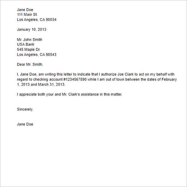 Authorization Letter Sample Download