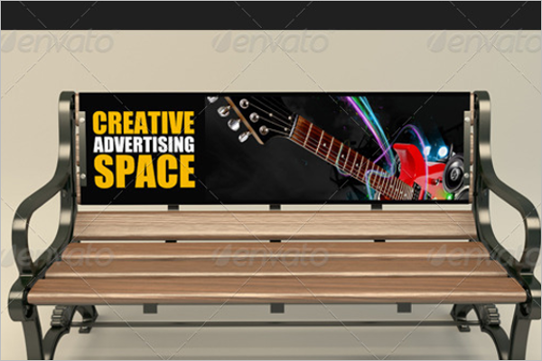 Bench Advertising Mockup Template
