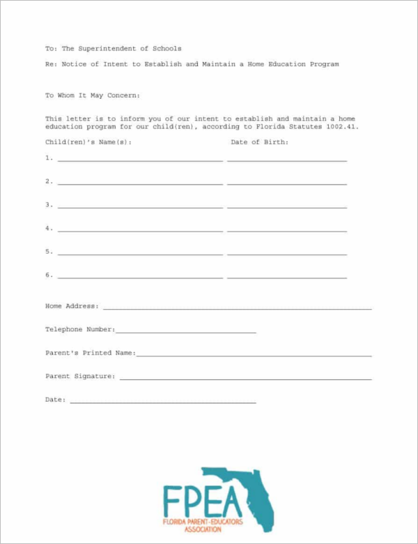 Blank Letter of Intent Template