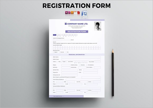 Clean Registration Form Template