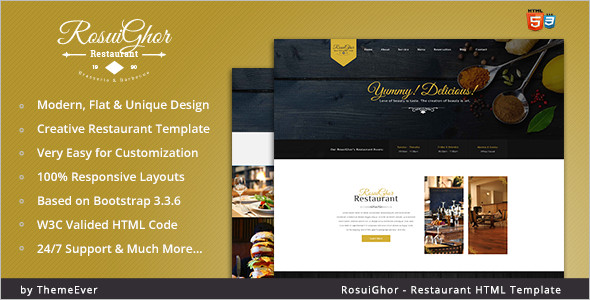 Creative Restaurant HTML Template