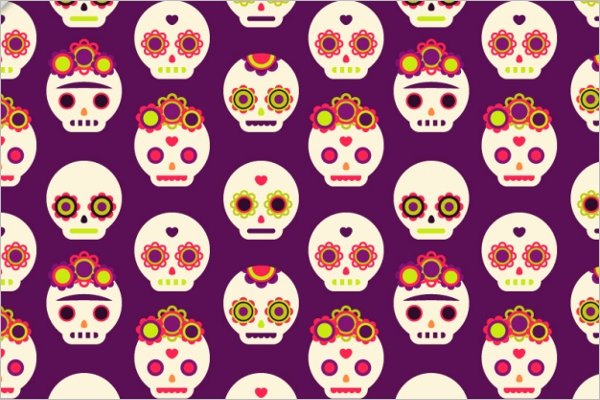 Decorative Skull Pattern Design