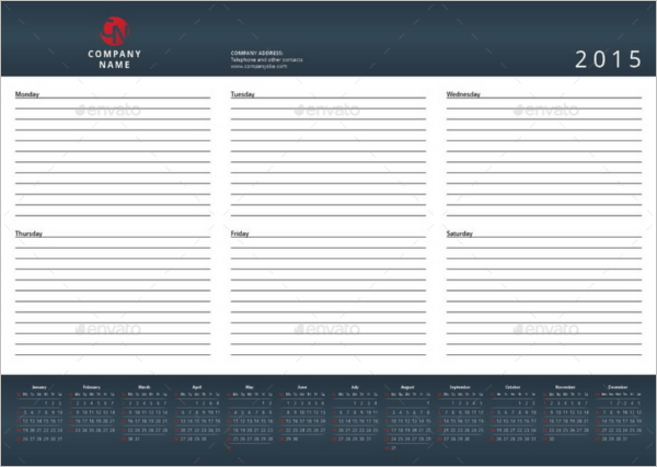 Desktop Weekly Planner Format