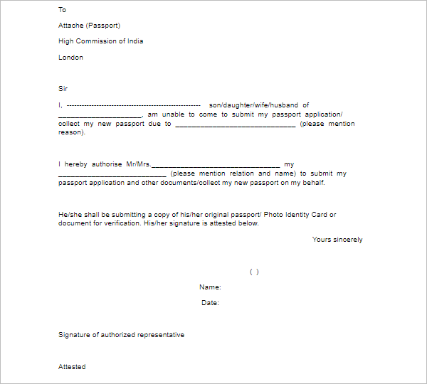 Download Sample of Authority Letter