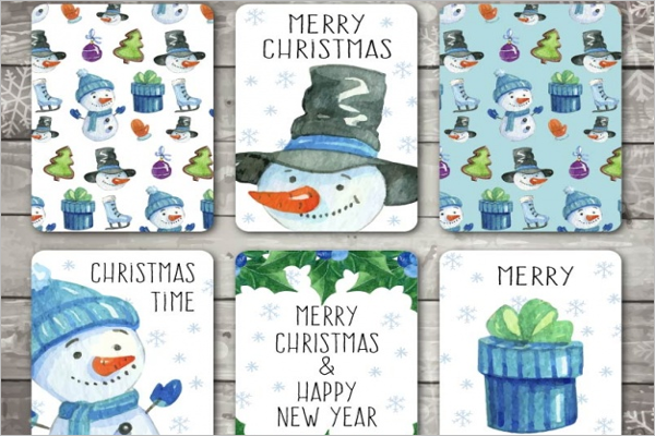 Free Watercolor Christmas Cards