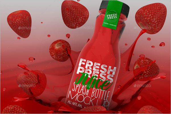 Fruit Juice Bottle Mockup Design