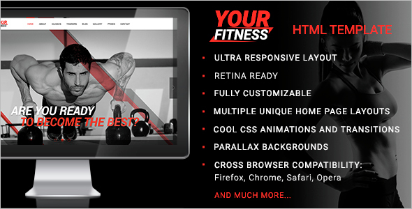 HTML Fitness Center TemplateHTML Fitness Center Template