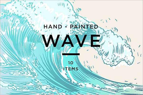 Hand Drawn Ocean Wave Background