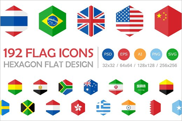 Hexagon Flags Vector Design