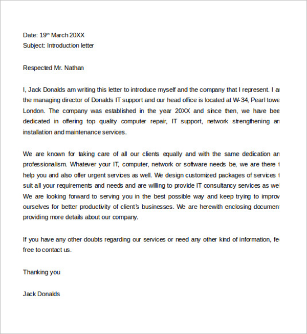 41+ Introduction Letter Templates Free Samples, Examples